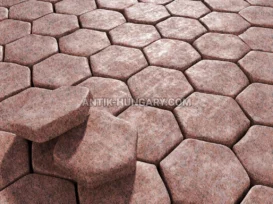 Megdöntött gránit térkő Maple Red fénykép 2